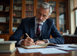 Preuve faute : Qui doit apporter ? Règles et responsabilités Avocat d'affaires en costume dans un bureau professionnel