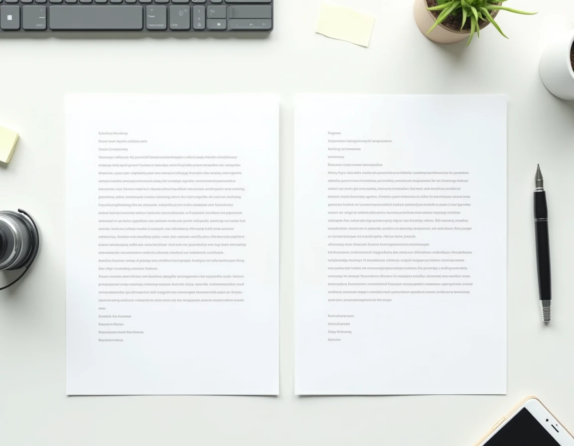 Comparaison de deux lettres de motivation manuscrites posées sur un bureau, l'une soignée et l'autre remplie d'erreurs et de ratures