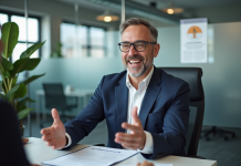 Conseiller Pôle Emploi : persuader et obtenir son appui Conseiller emploi en bureau moderne souriant et attentif