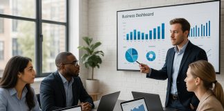 Performance opérationnelle : pourquoi adopter une solution de gestion déléguée Photo hyperrealiste d'une equipe professionnelle en réunion