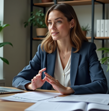 Alternance en marketing à Bordeaux chez Nexa, immersion dans la réalité du poste Femme en tenue professionnelle discutant lors d'une réunion à Bordeaux