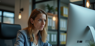 Harcèlement moral au travail : identifier les signes et réagir efficacement Femme stressée au bureau dans un environnement moderne