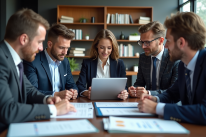 Groupe de professionnels en réunion de travail