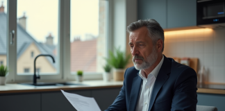 Homme d affaires français en réflexion dans une cuisine urbaine