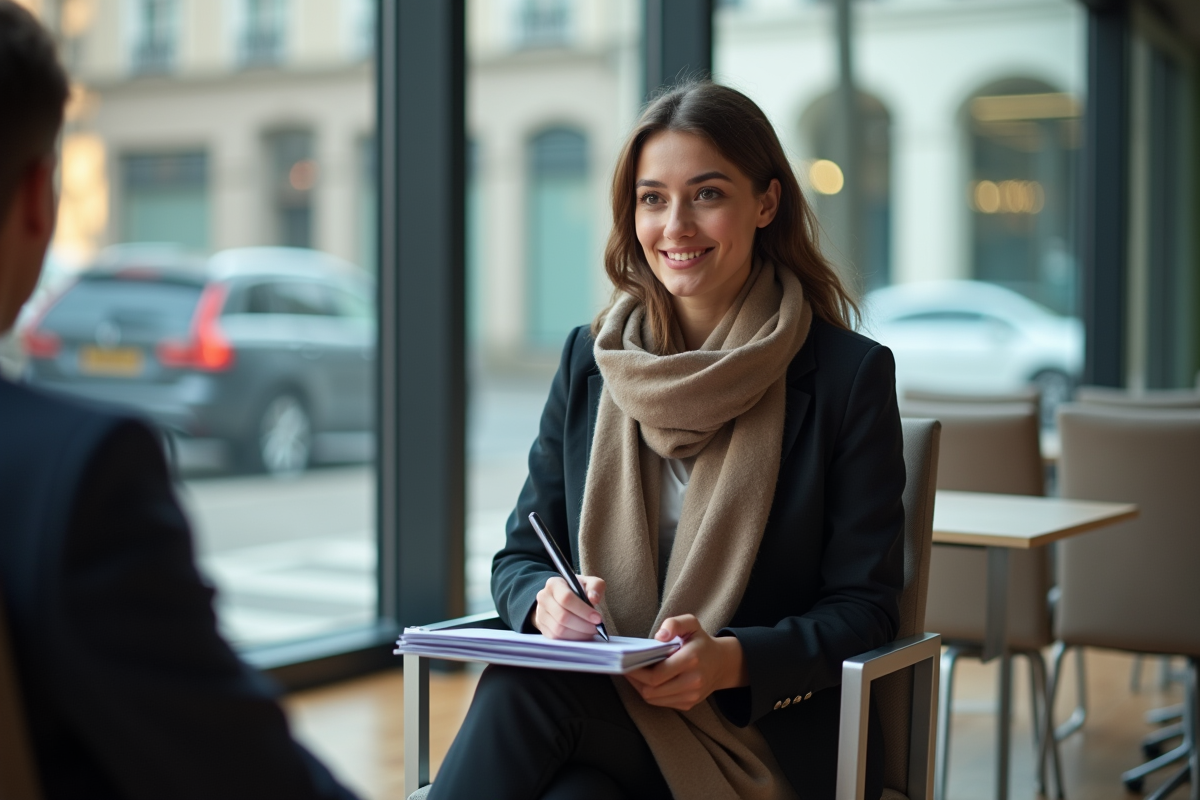 Jeune femme en attente d