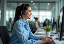 Citation célèbre service client : découvrir les perles rares de l’assistance clientèle Jeune femme souriante en centre d'appel moderne