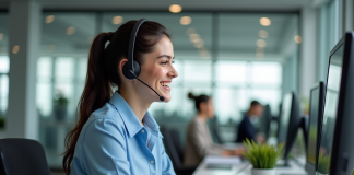 Citation célèbre service client : découvrir les perles rares de l’assistance clientèle Jeune femme souriante en centre d'appel moderne