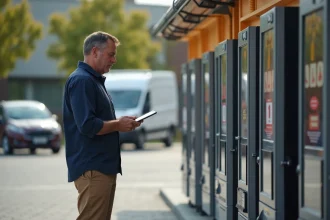 Technicien homme en uniforme près de machines à pizza modernes